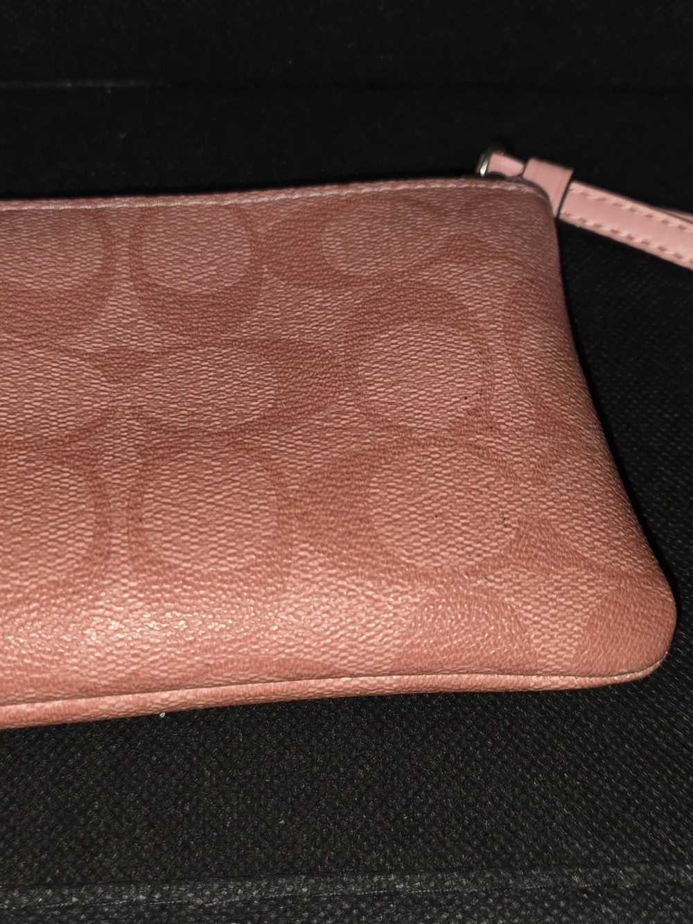 Coach Pink Signature Zip Wristlet